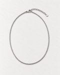 PARLX Box Chain Necklace in polished steel on light concrete — existing render with standardized catalog styling