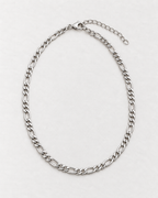 PARLX Figaro Chain Necklace in polished steel on light concrete — existing render with standardized catalog styling
