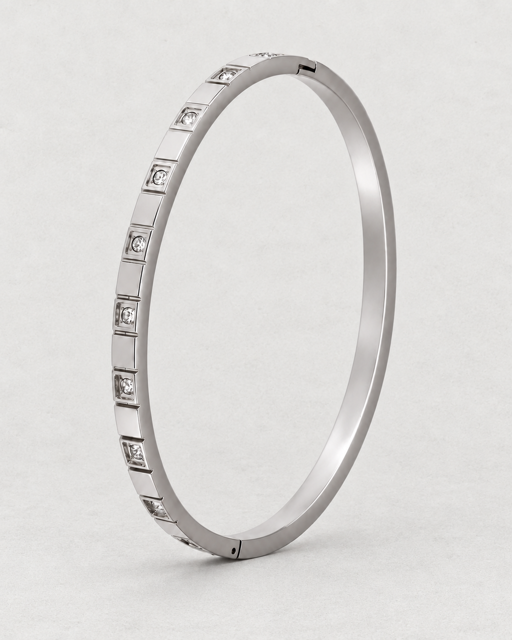 PARLX Pavé Cuff in polished steel on pale matte concrete — supplier-referenced rendering