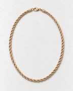 PARLX Twisted Chain Necklace in champagne gold tone on light concrete — existing render with standardized catalog styling