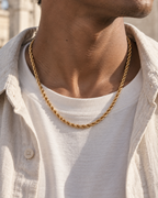 PARLX Twisted Chain Necklace in gold tone — generated on-body styling image